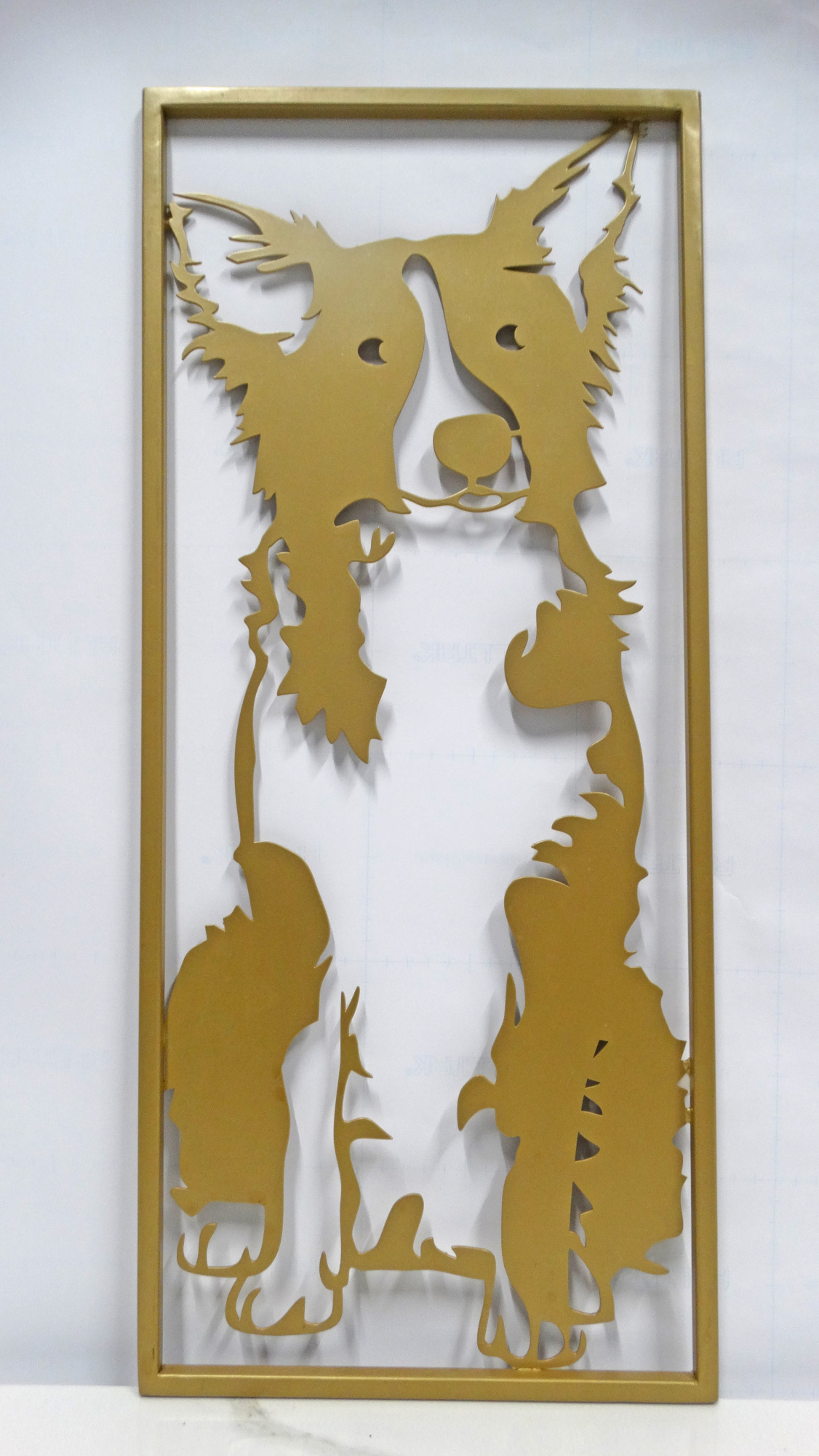 Quadro Metal Dog Decoração de Parede Design Moderno Cães Originalidade Arte de Alta Qualidade Arte Contemporânea Elegância Durabilidade Quadros Decorativos para Sala Quarto Escritório Moderno