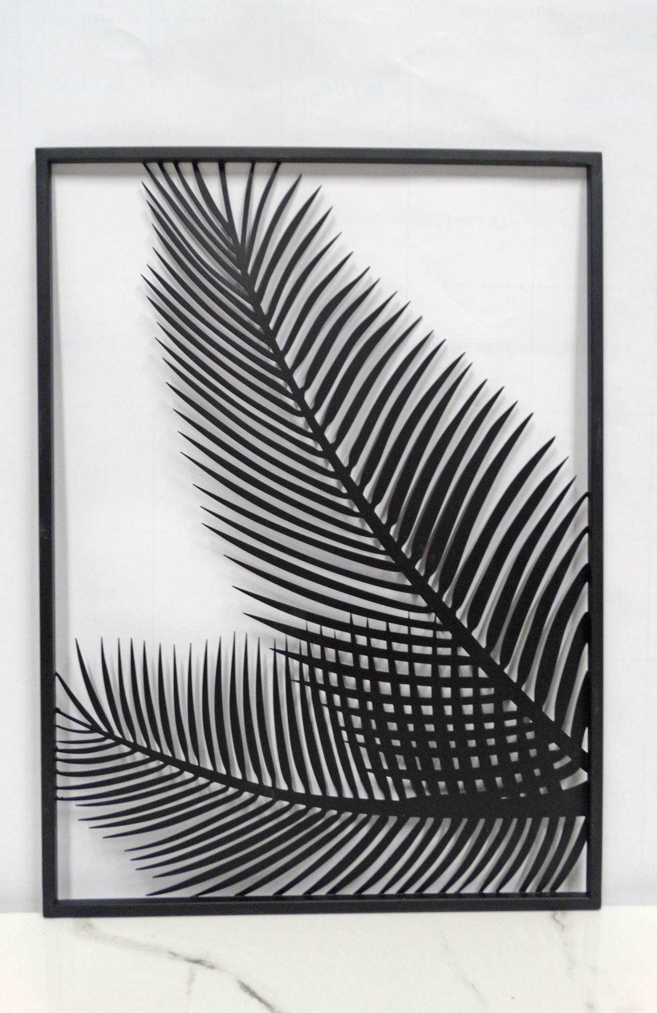 Quadro Metal Folhagem Decoração de Parede Design Moderno Folha Originalidade Arte de Alta Qualidade Arte Contemporânea Elegância Durabilidade Quadros Decorativos para Sala Quarto Escritório Moderno