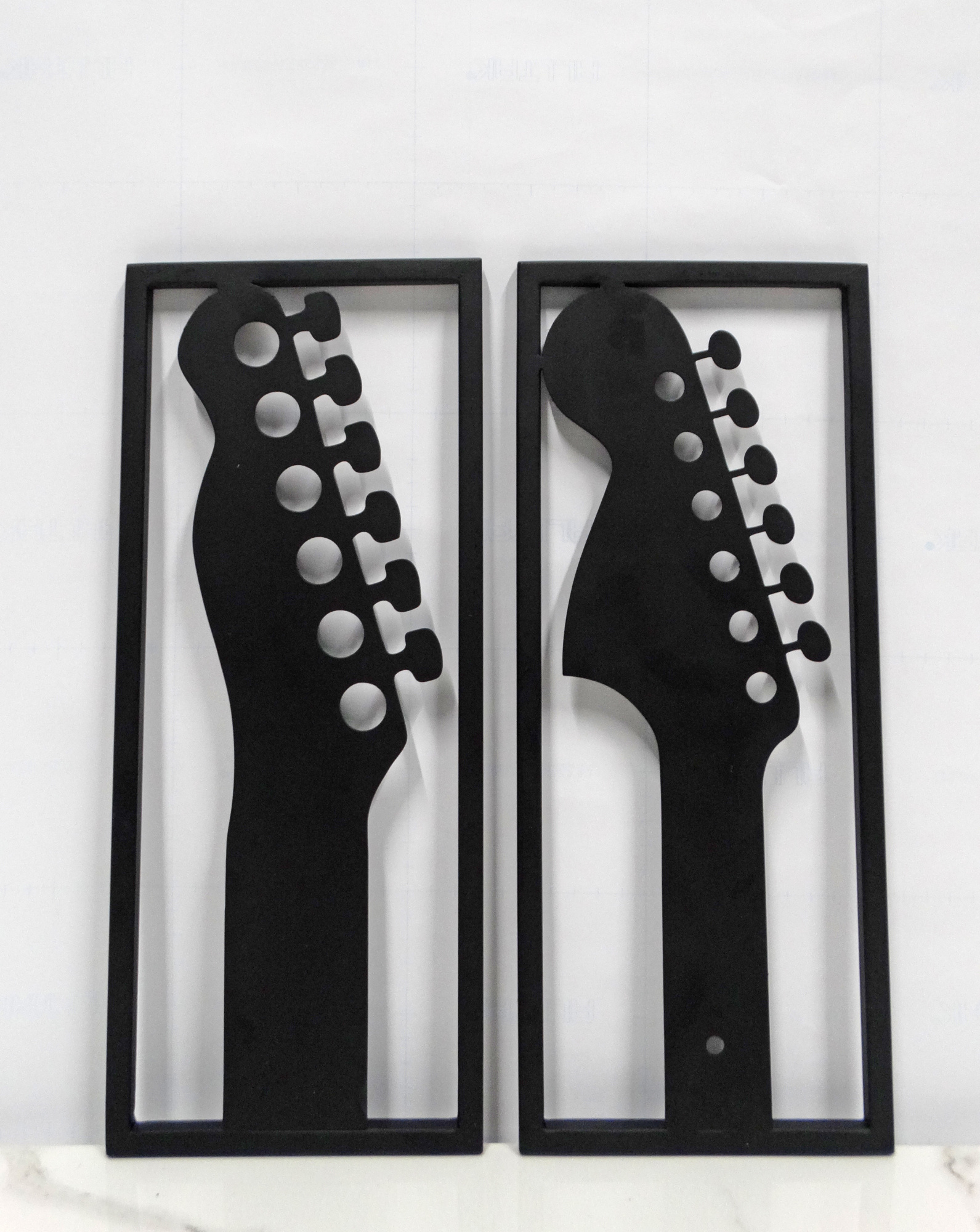 Quadros Metal Guitarra Conj.1 Decoração de Parede Design Moderno Música Guitarras Violão Originalidade Arte de Alta Qualidade Arte Contemporânea Elegância Durabilidade Quadros Decorativos para Sala Quarto Escritório Moderno