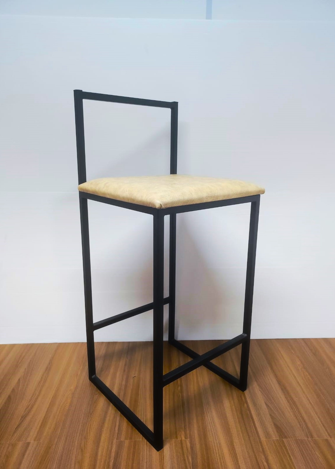 Banqueta Ancona Móveis Decoração com Encosto Cozinha Balcão Bistro Estofada Alta